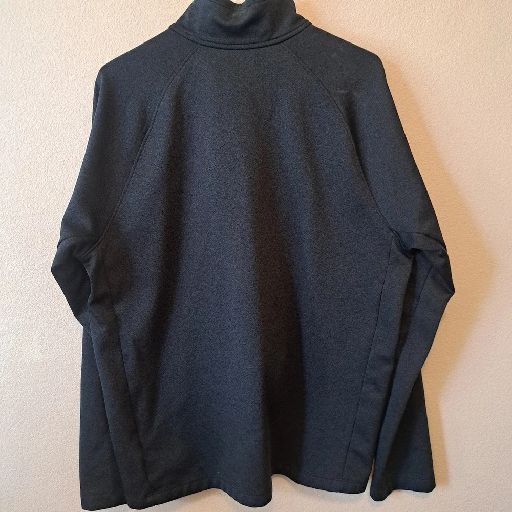 The North Face Mens Navy Heather Quarter Zip Fleece Pullover Jacket Large